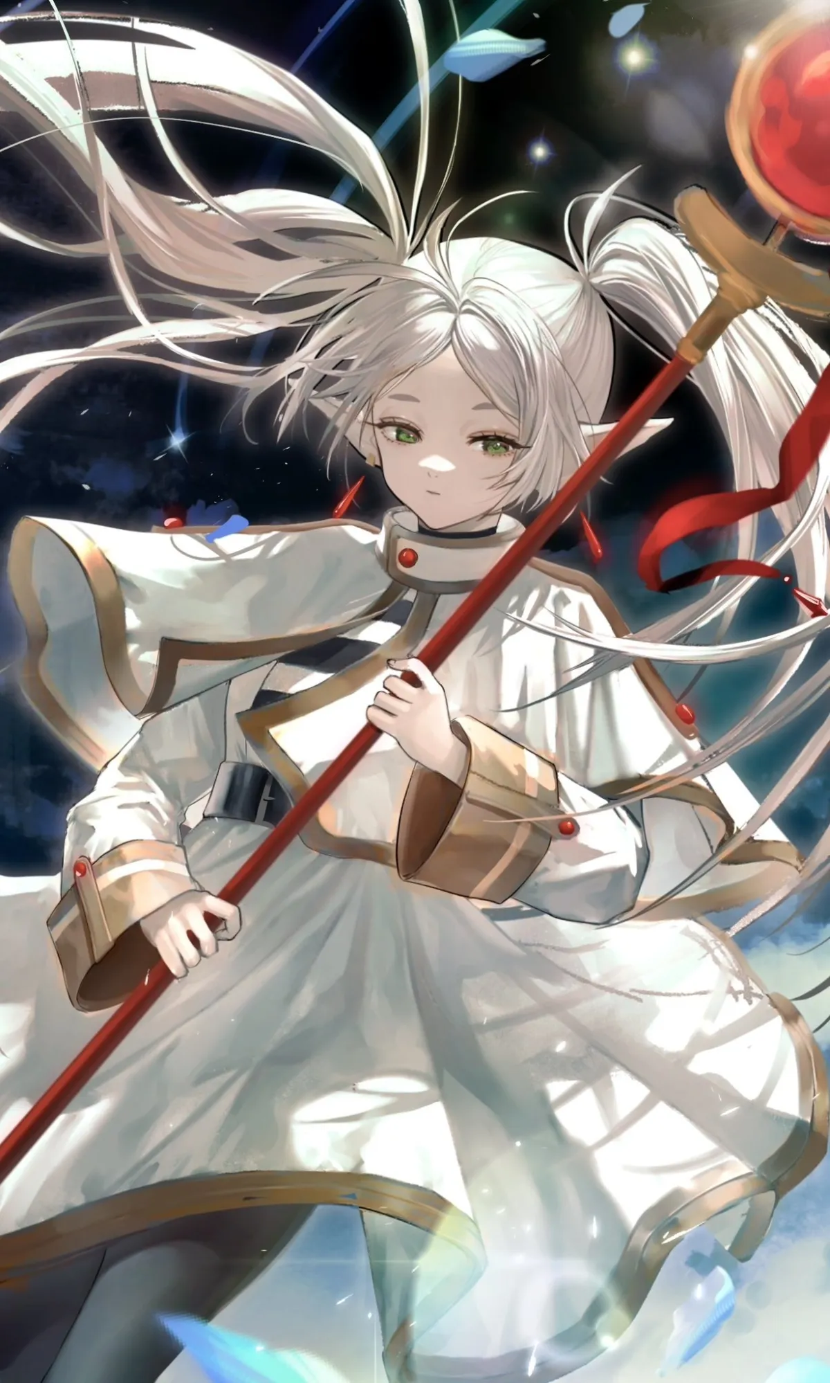 Frieren Beyond Journey's End White Dress Wallpaper by Hirose #357