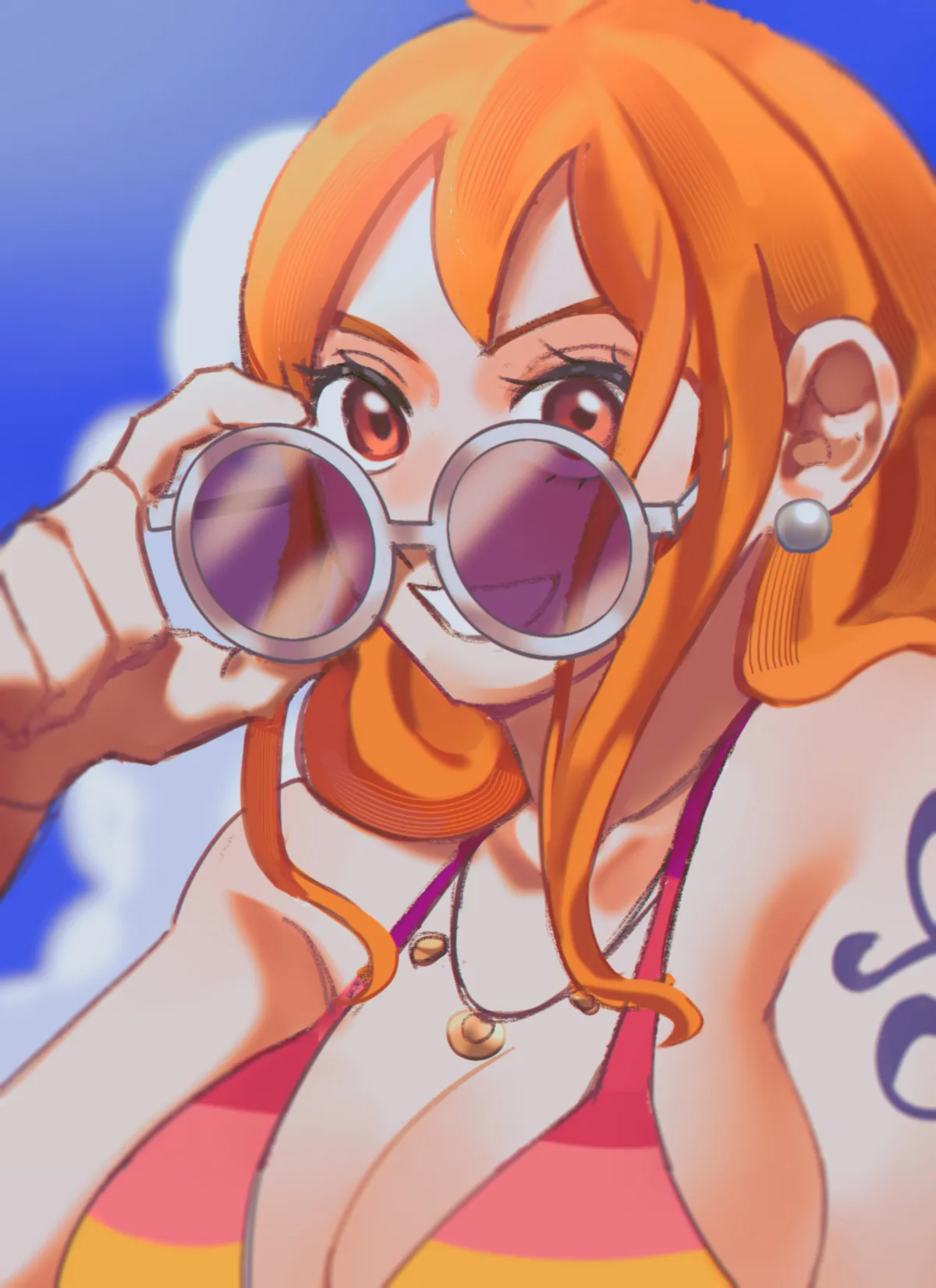 Nami's Summer Breeze One Piece Wallpaper Fanart by pandar op #823
