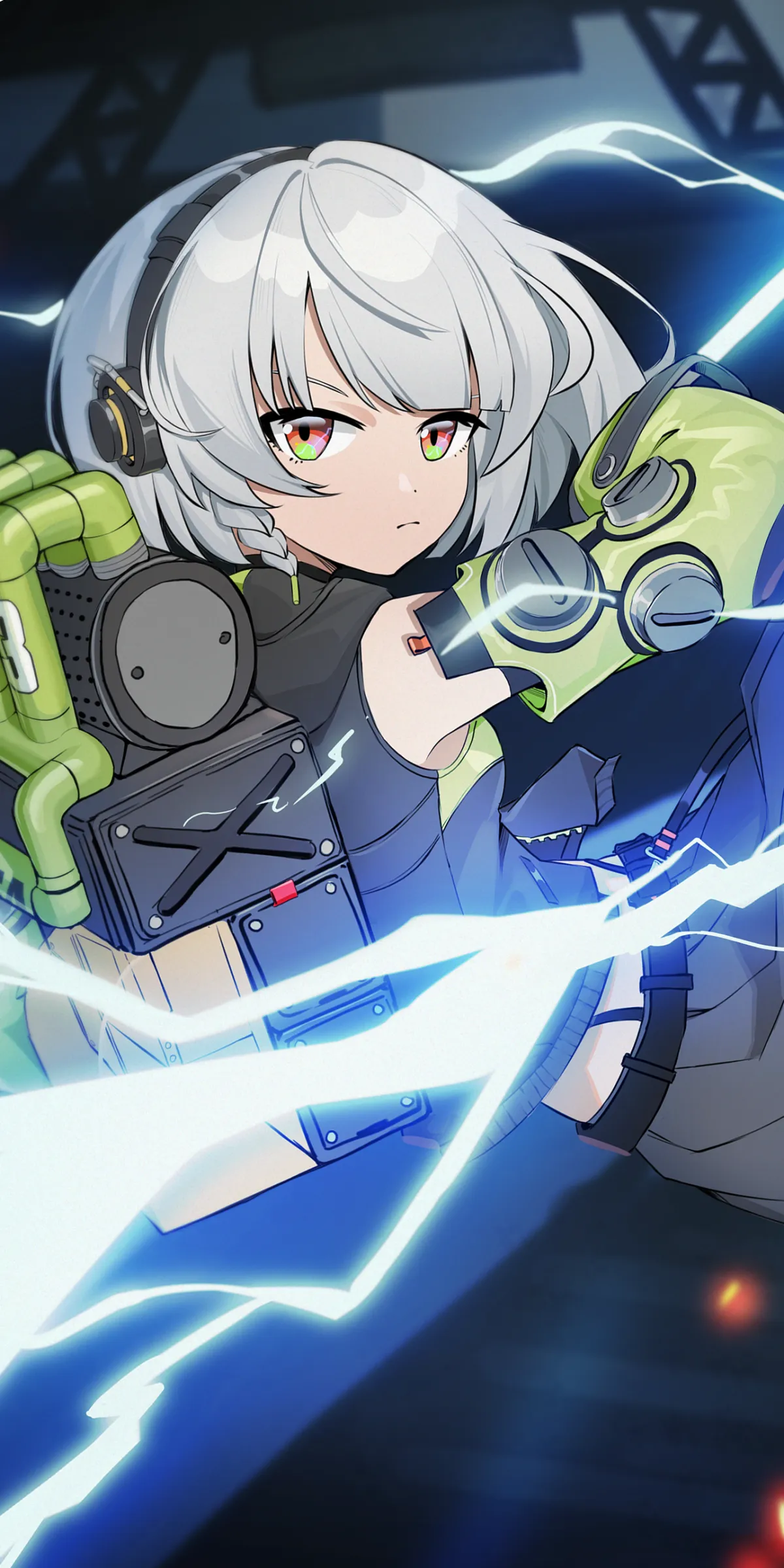 Anby Demara ZZZ Wallpaper: "Electrifying Gaze" Fanart by laska #839