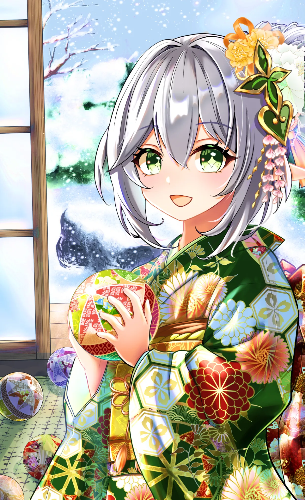 Nahida Kimono Wallpaper: Genshin Impact Fanart by han (riyonosyumi) #902