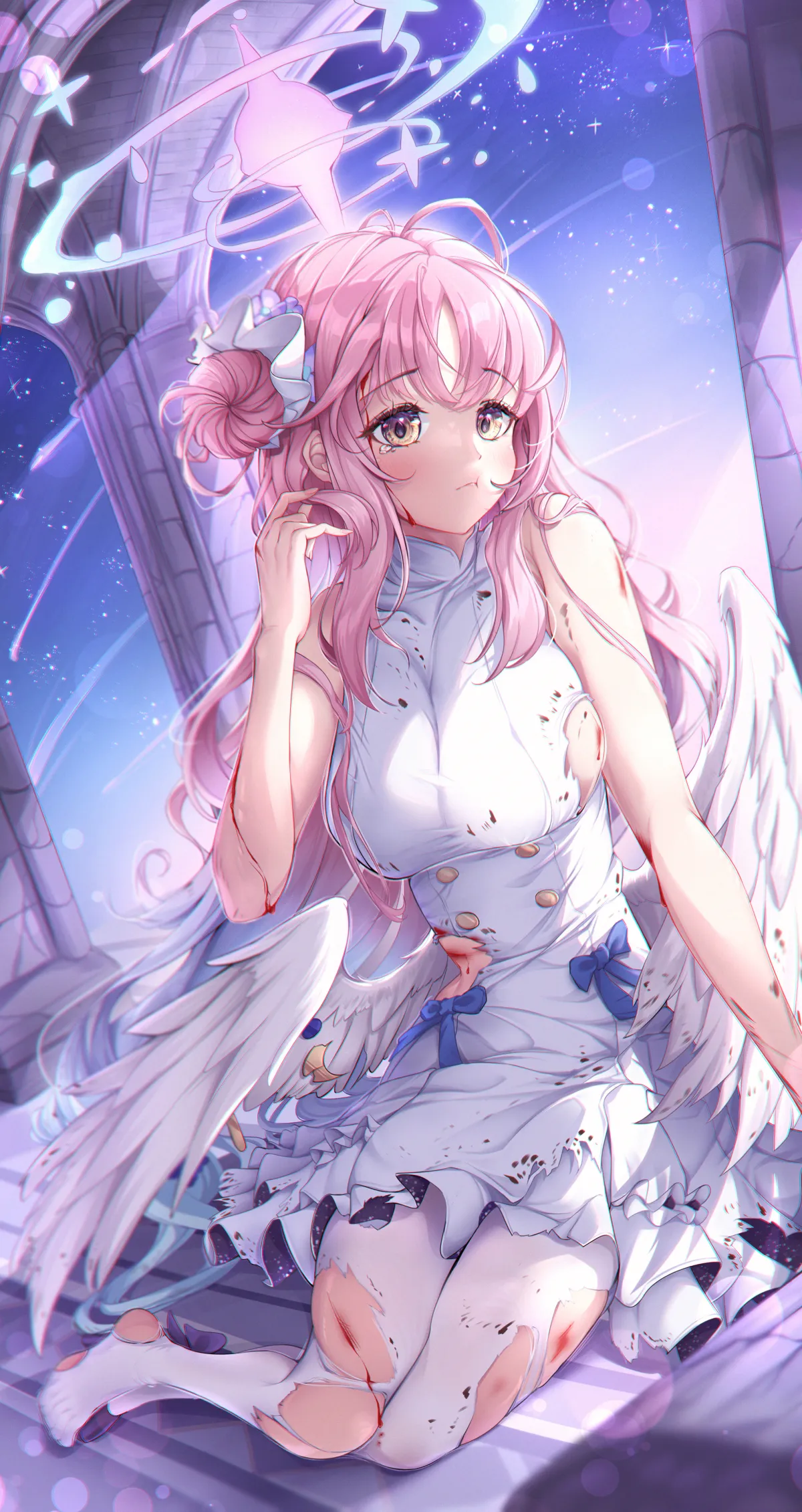 Misono Mika Angelic Battle Damage by norimori - Blue Archive Fanart #924