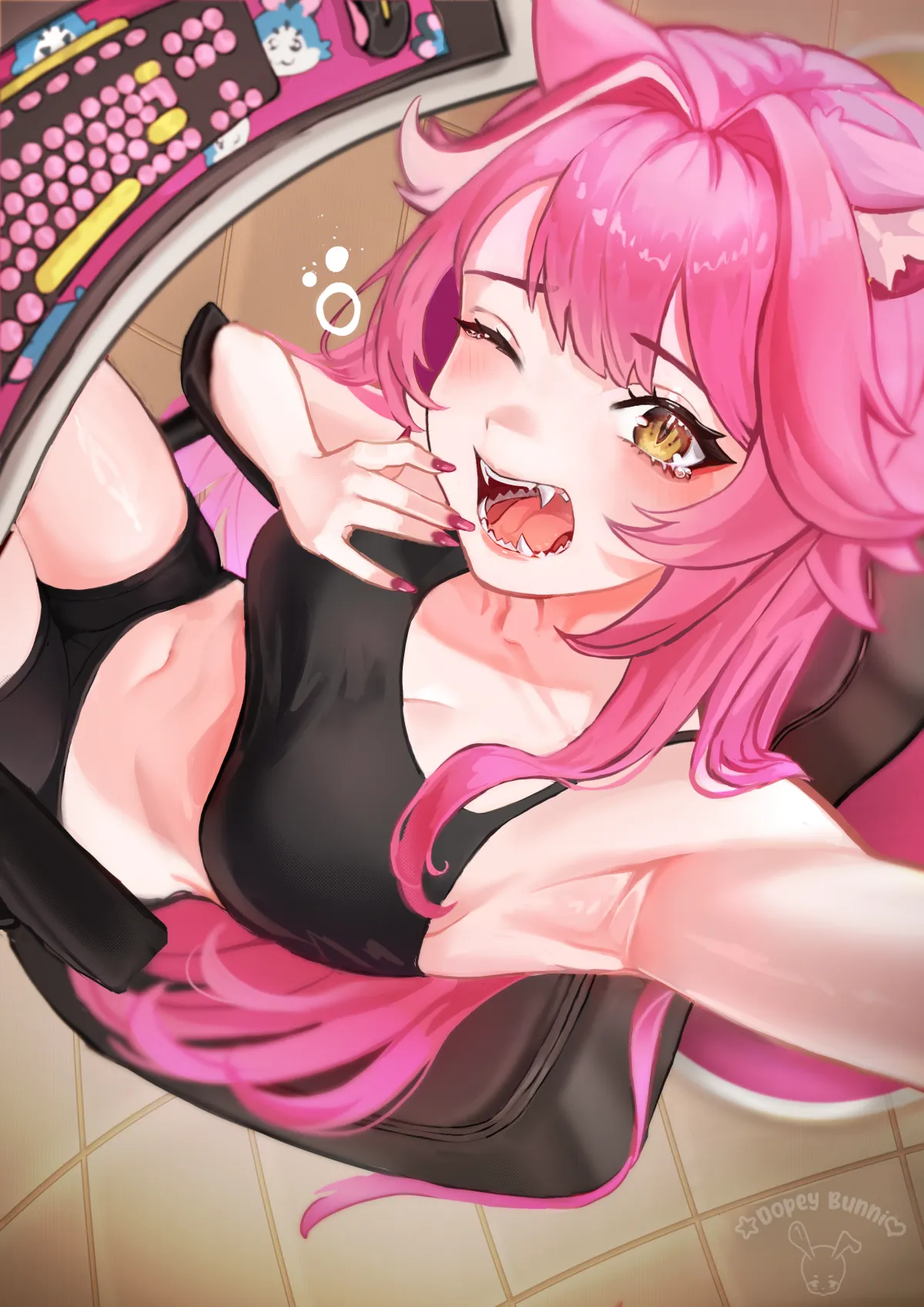 Raora Panthera Hololive Gamer Girl Fanart Wallpaper by Dopeybunni #928