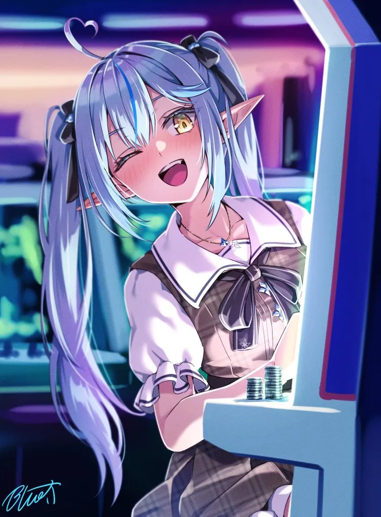 Yukihana Lamy Arcade Wallpaper - Hololive (Art by buru-dai) #983
