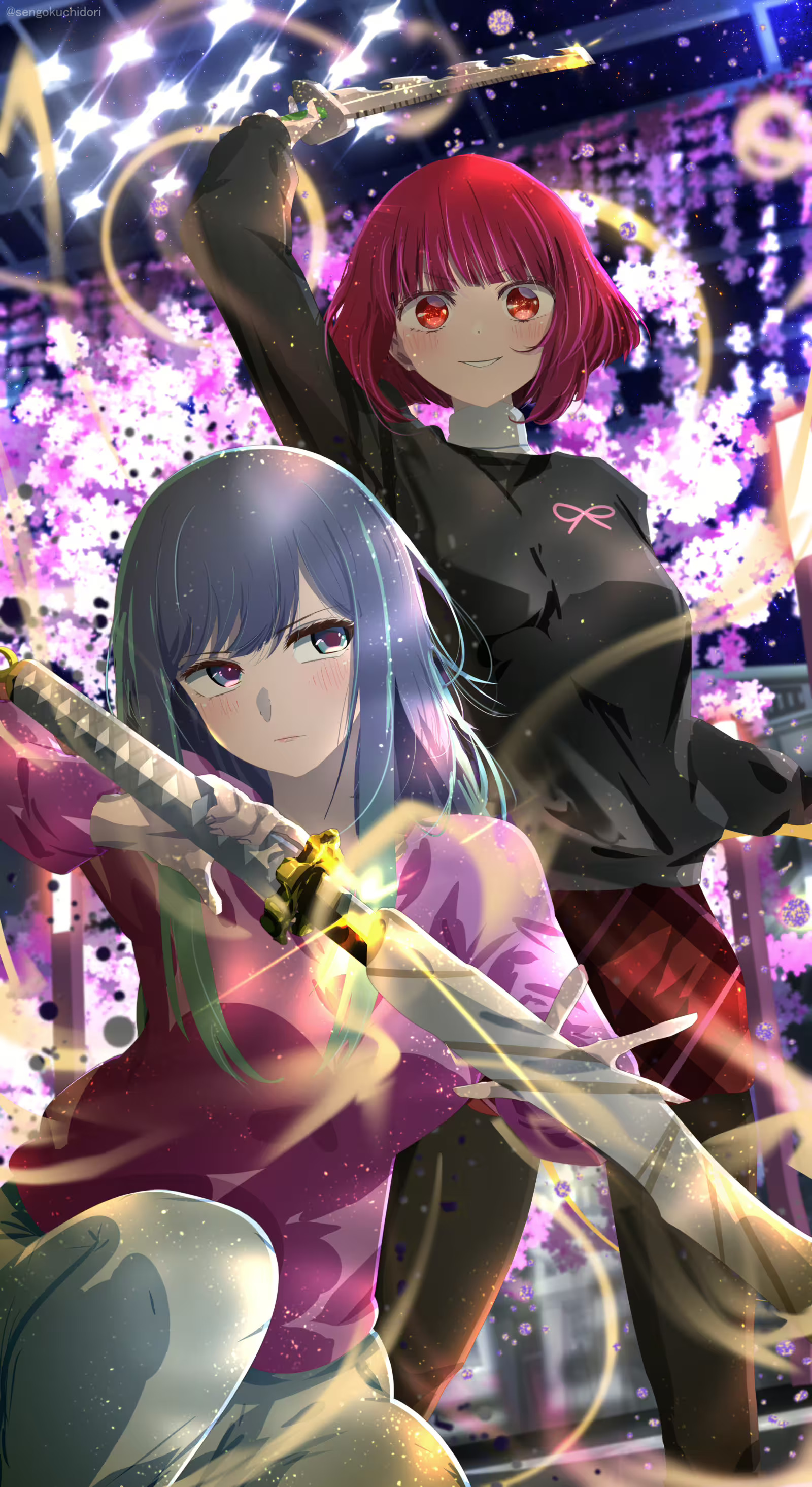 Arima Kana & Kurokawa Akane Oshi no Ko Wallpaper by Sengoku Chidori