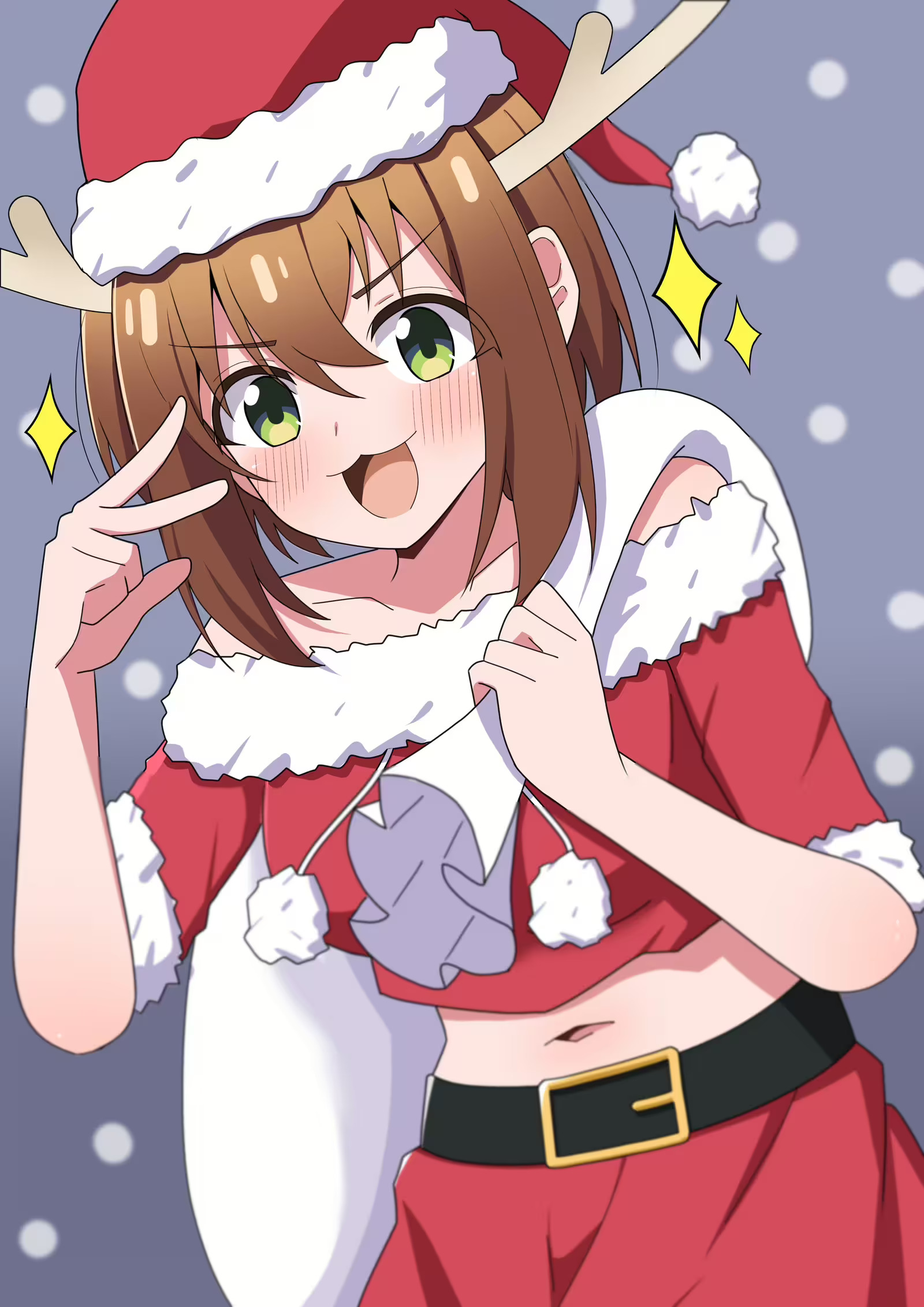 Shikanoko Noko Christmas Wallpaper by hosinonana