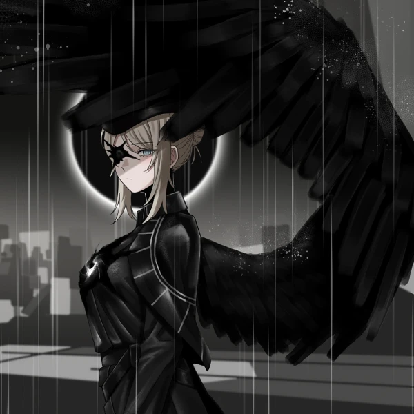 Black Wings waifu aesthetic tag