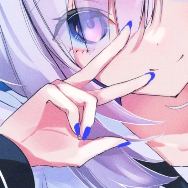 Blue Nails waifu aesthetic tag