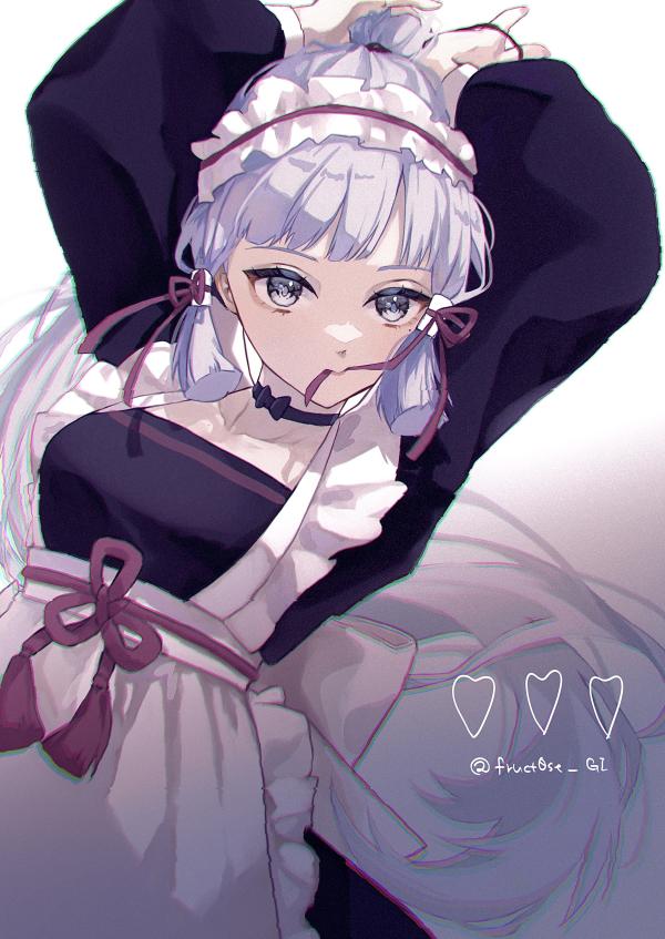 Kamisato Ayaka Maid Outfit - Genshin Impact Wallpaper by fruct0se fa #552