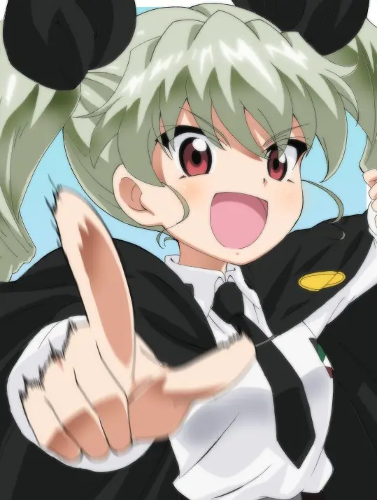 Anzai Chiyomi Pointing Smile Twin Drills Portrait #686