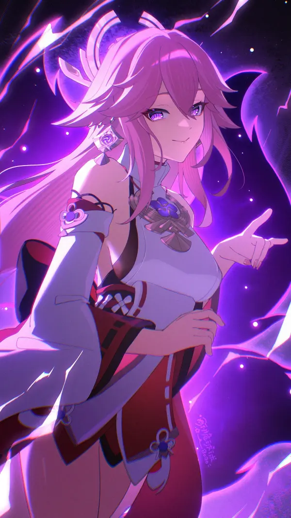 Yae Miko Fanart Wallpaper Genshin Impact by so zei tama tama #740