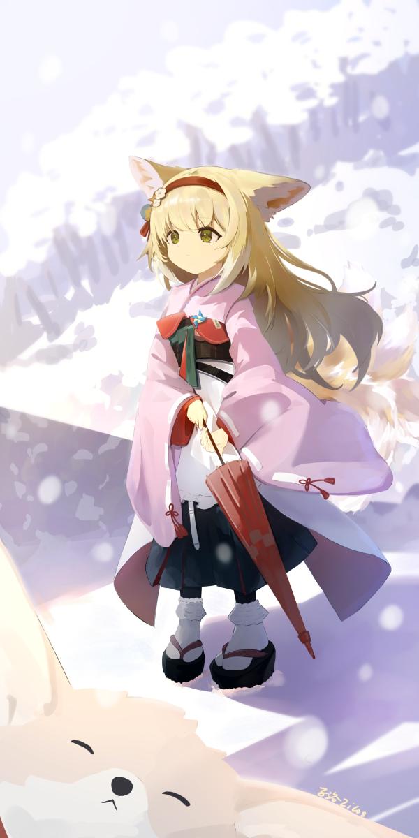 Suzuran Arknights: Stunning Kimono Wallpaper Art by zi luo (zilos) #772
