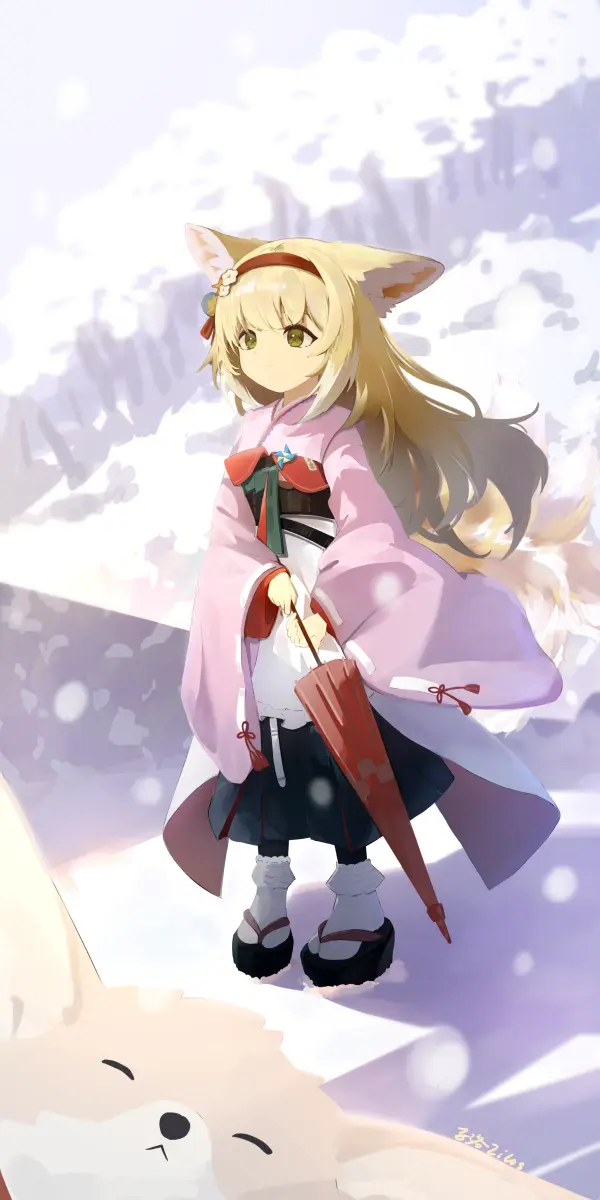 Suzuran Arknights: Stunning Kimono Wallpaper Art by zi luo (zilos) #772