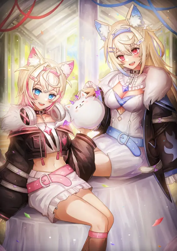Fuwawa & Mococo Abyssgard Hololive Wallpaper - Ziteng Yue Art! #804