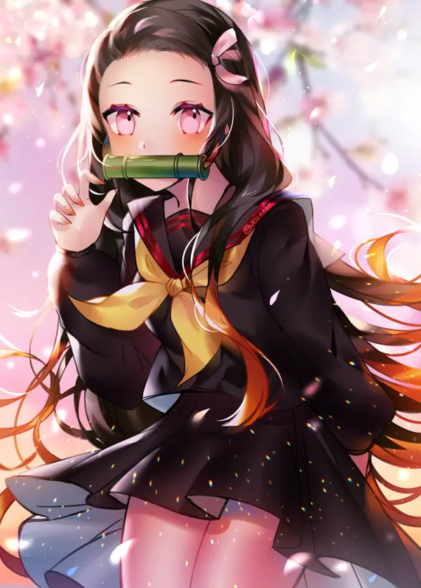 Nezuko Kamado School Days Wallpaper by xionfes | Demon Slayer Fanart #810