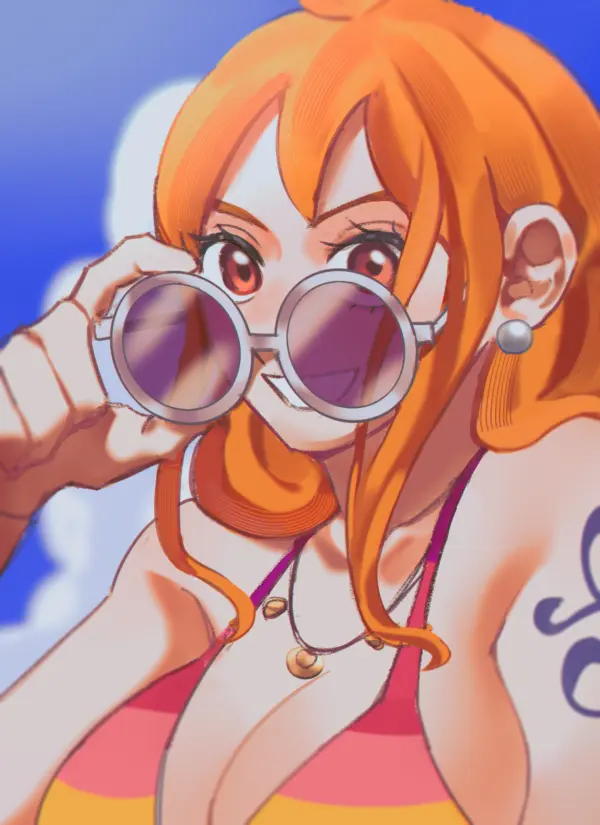 Nami's Summer Breeze One Piece Wallpaper Fanart by pandar op #823