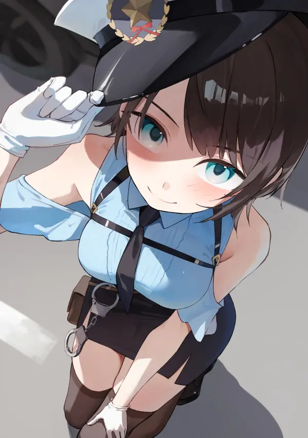 Hololive's Oozora Subaru as a Cute Police Officer - Art by 200f (nifu) Wallpaper #906