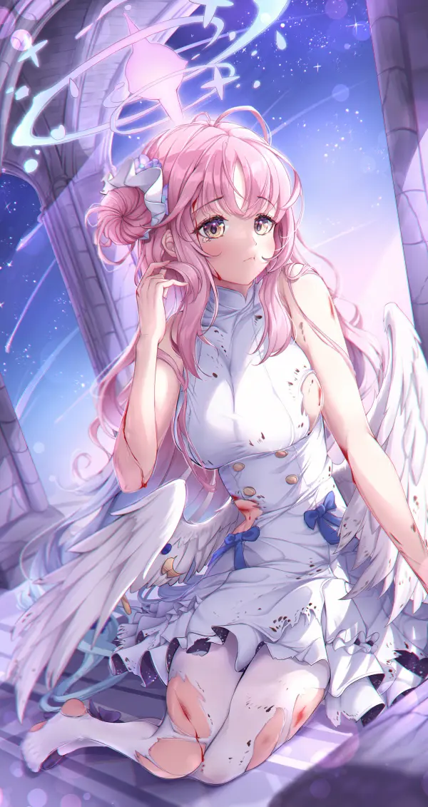 Misono Mika Angelic Battle Damage by norimori - Blue Archive Fanart #924