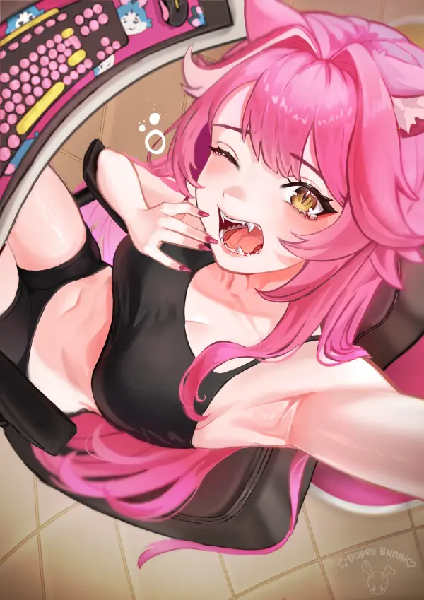 Raora Panthera Hololive Gamer Girl Fanart Wallpaper by Dopeybunni #928