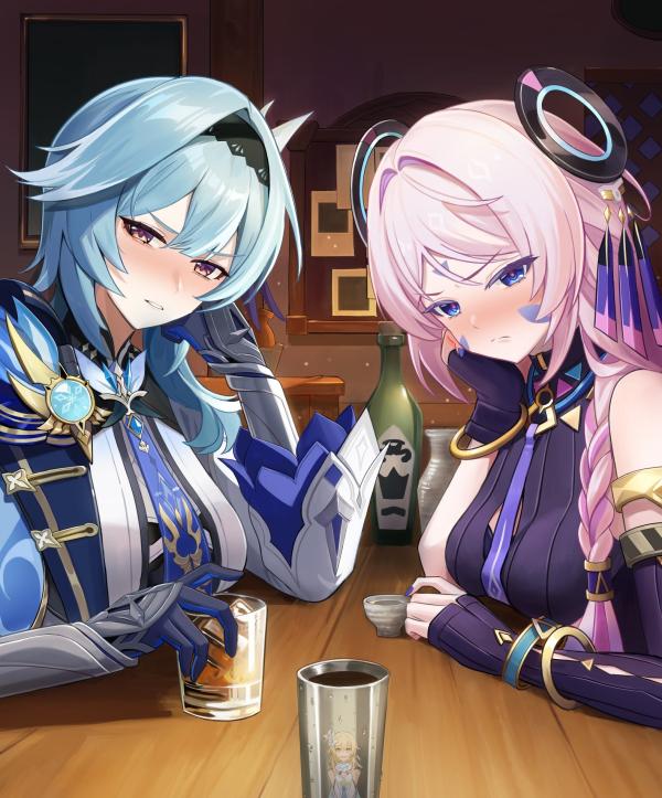 Eula & Citlali Drunk Wallpaper: Genshin Impact Fanart by manji illust #935