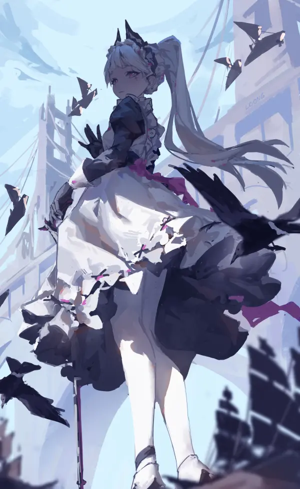 Arknights Irene Fanart: Loong's Captivating "From Below" Maid Wallpaper #938
