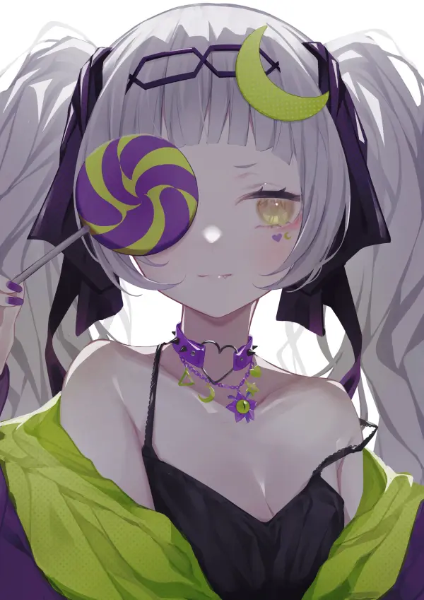 Murasaki Shion (Hololive) Lollipop Gaze by irisu-chan #946