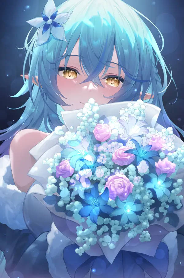 Yukihana Lamy's Floral Charm: Hololive Wallpaper by Sumeragi Sumika #959