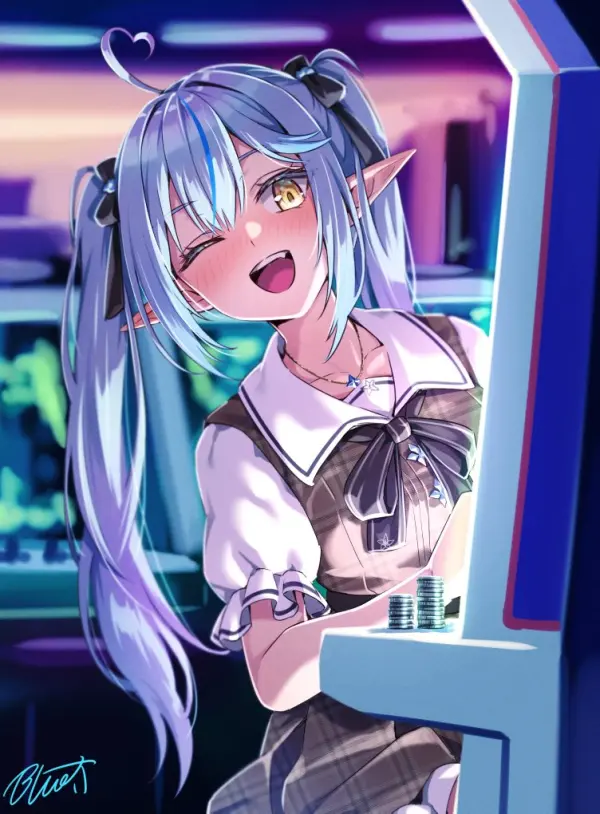 Yukihana Lamy Arcade Wallpaper - Hololive (Art by buru-dai) #983
