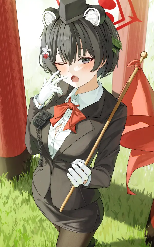 Kasuga Tsubaki Yawn Fanart: Blue Archive Wallpaper by arch a4 #984