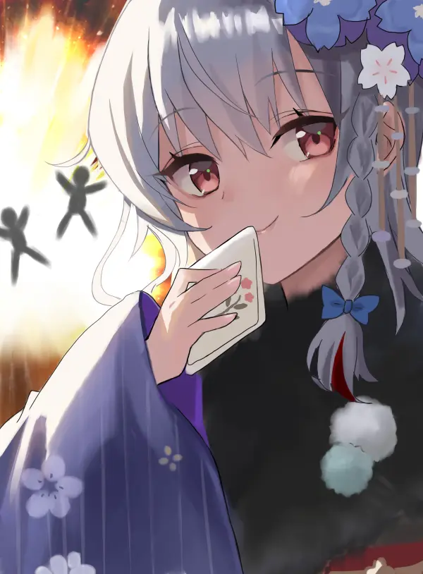 Haruna Kurodate Blue Archive Wallpaper: Saibashi's Floral Kimono Art! #1012