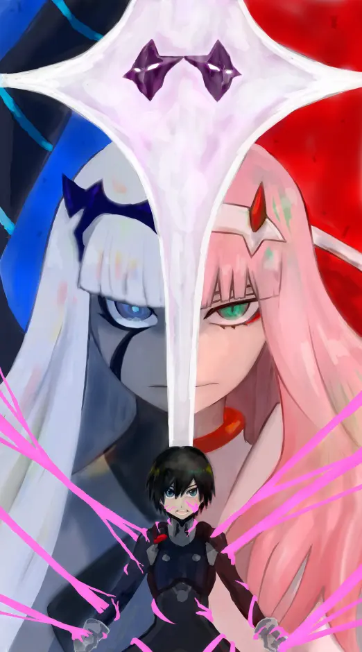 Zero Two, Hiro & Klaxosaur Princess Wallpaper by cookie9603 #1046