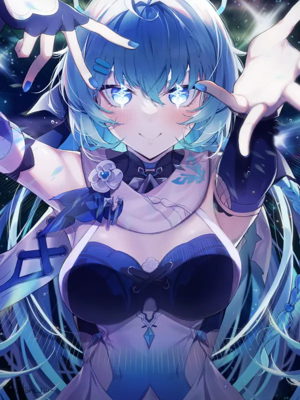 Honkai's Shigure Kira: Captivating Blue Gaze Wallpaper (by tare) #1067