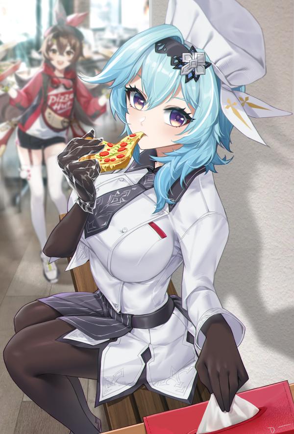 Genshin Impact Eula & Amber's Pizza Party linreplica Art #1072