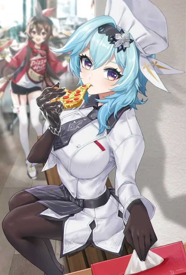 Genshin Impact Eula & Amber's Pizza Party linreplica Art #1072