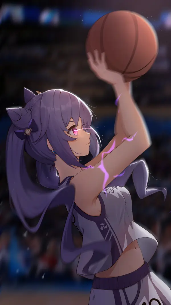 Keqing Basketball Fanart Wallpaper – Genshin Impact Electro Queen by kong ting #1094
