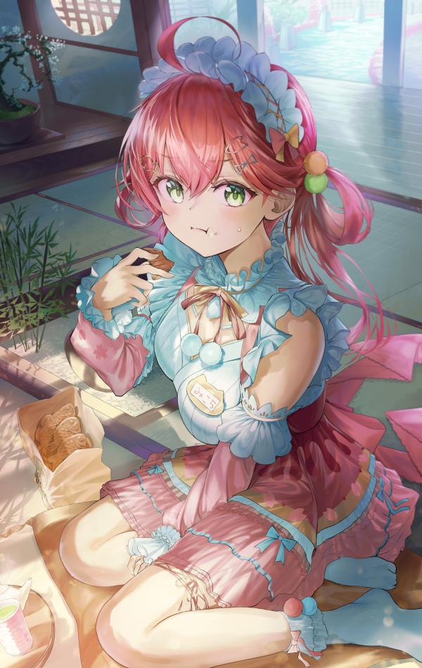 Elegant Sakura Miko Maid Fanart Wallpaper by atatatatame01 – Hololive Idol Charm #1095