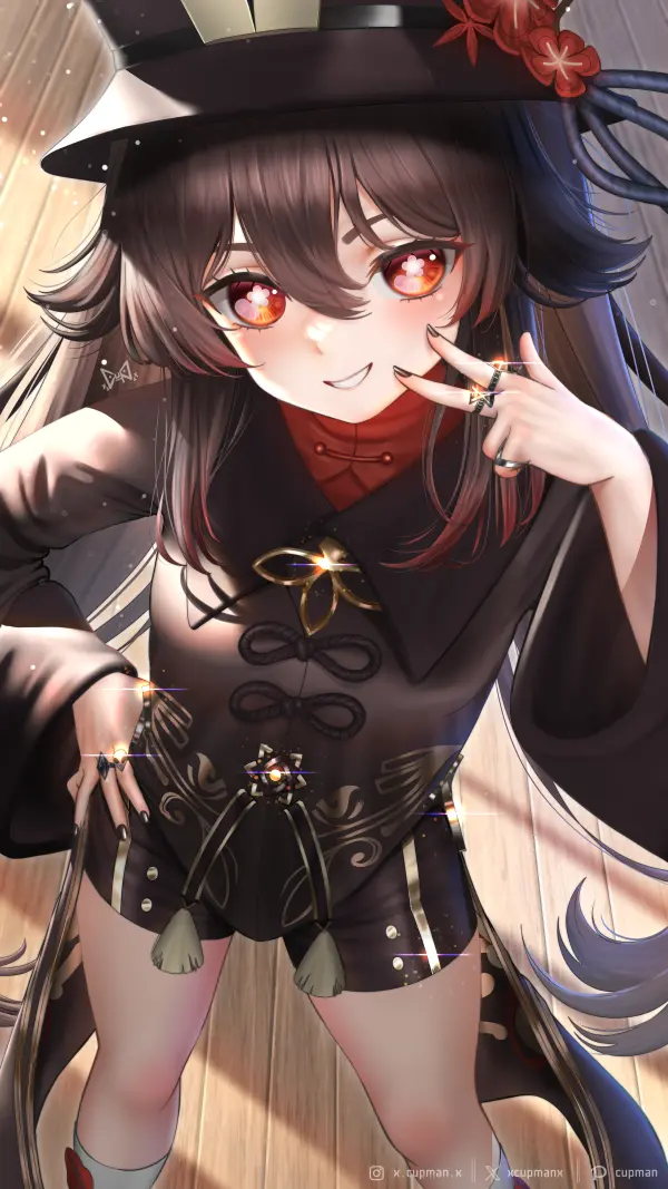 Director Hu's Radiant Smile: Genshin Impact Wallpaper by cupman #1098