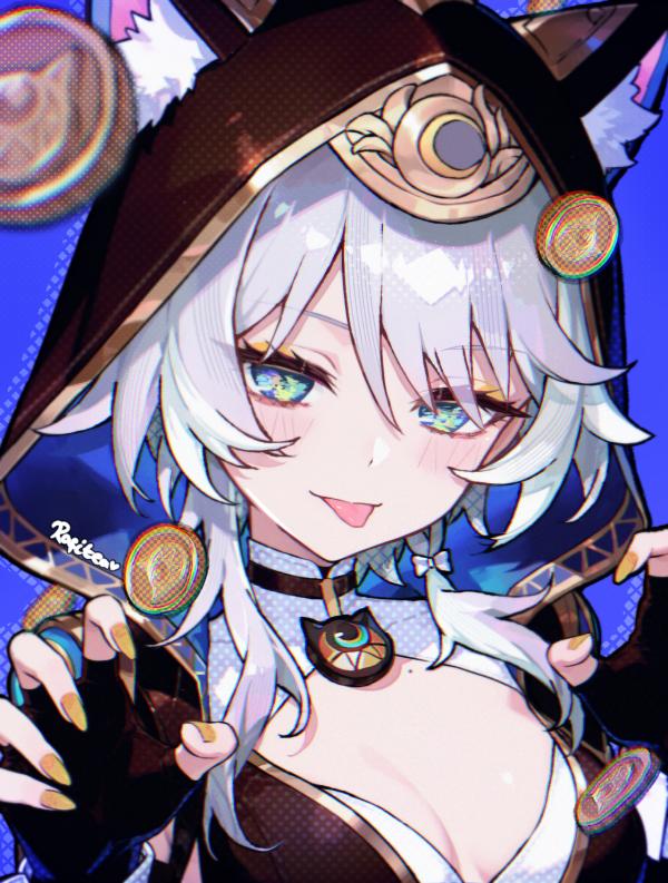 Cipher Honkai Star Rail Fanart Wallpaper by rafitea – Cat Hood Blue Aura #1103