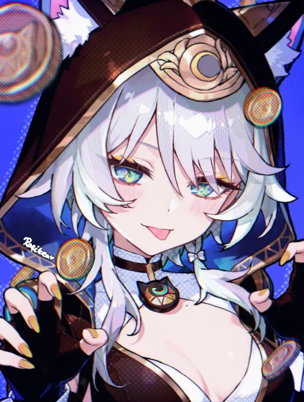 Cipher Honkai Star Rail Fanart Wallpaper by rafitea – Cat Hood Blue Aura #1103