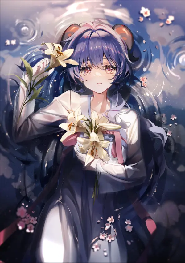 Dreamlike Ganyu Lily Blossom Wallpaper – Genshin Impact Fanart by didtldms0312 #1106