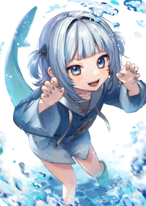 Hololive Gawr Gura's Cheerful Splash 4K Wallpaper by hiiragi hiiro #1114