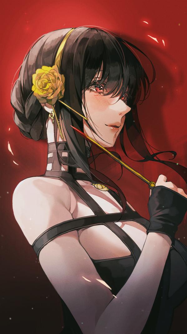 Seductive Yor Forger Black Dress Fanart Wallpaper – Spy x Family by patch oxxo #1115