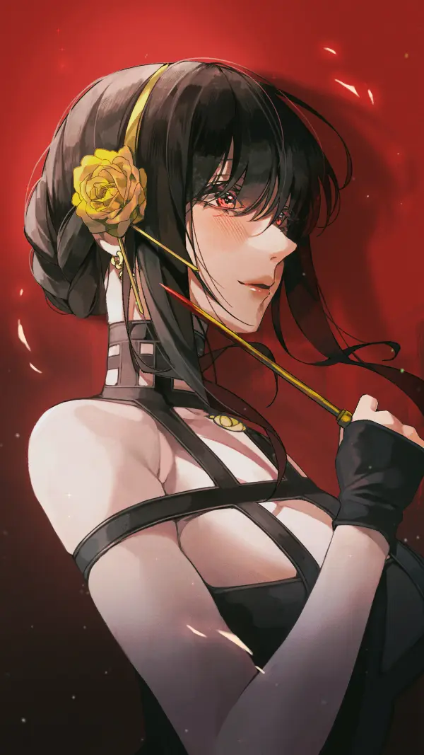 Seductive Yor Forger Black Dress Fanart Wallpaper – Spy x Family by patch oxxo #1115