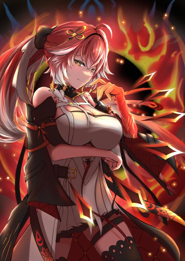 Fiery Envoy Changli Wuthering Waves 4K Wallpaper by kc yuki89 #1118