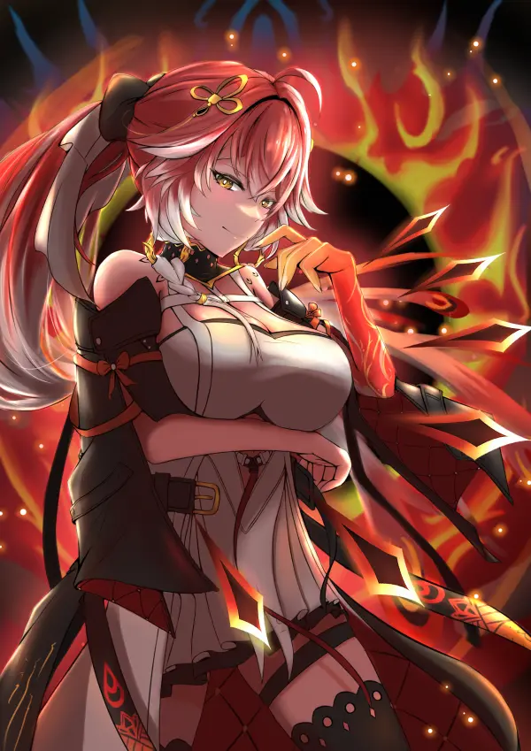 Fiery Envoy Changli Wuthering Waves 4K Wallpaper by kc yuki89 #1118