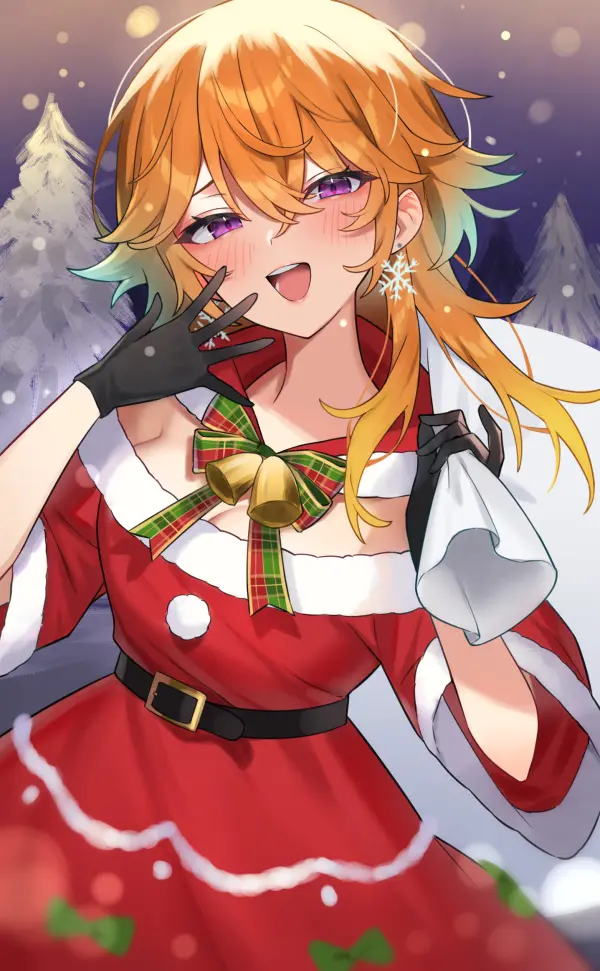 Takanashi Kiara's Cheerful Christmas Hololive Art by aotake iro #1119