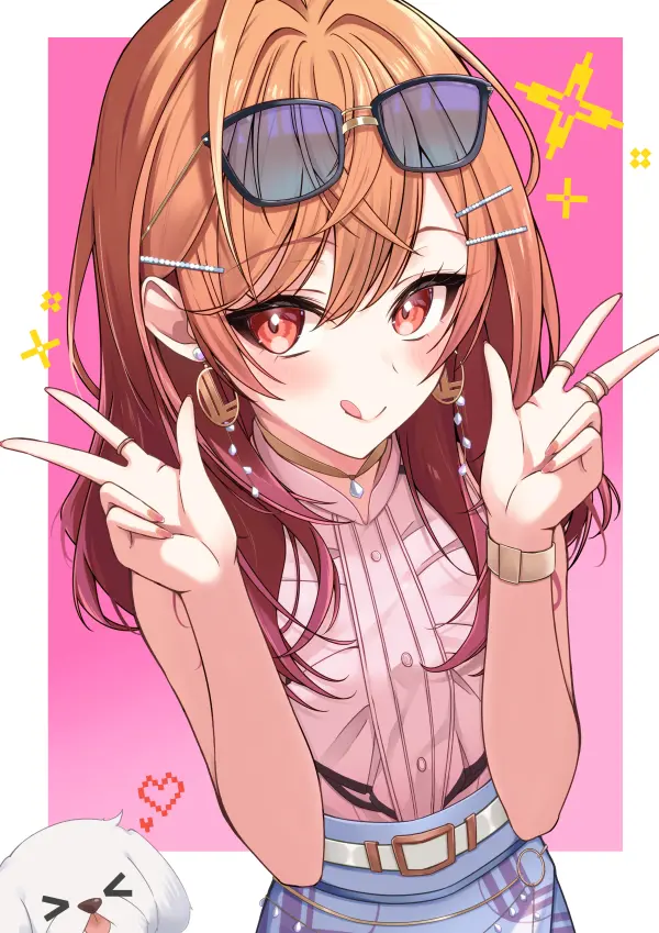 Ririka's Stylish Peace Sign Hololive 4K Wallpaper #1138