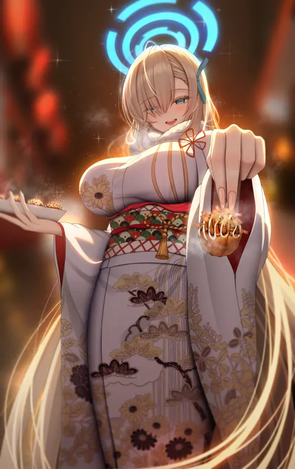 Ichinose Asuna Festival Night Kimono Wallpaper – Blue Archive Fanart by momoriko #1146