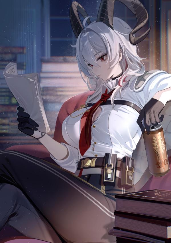 Zani Wuthering Waves HD Fanart Wallpaper by ruiuncle – Elegant Indoor Reading Scene #1150