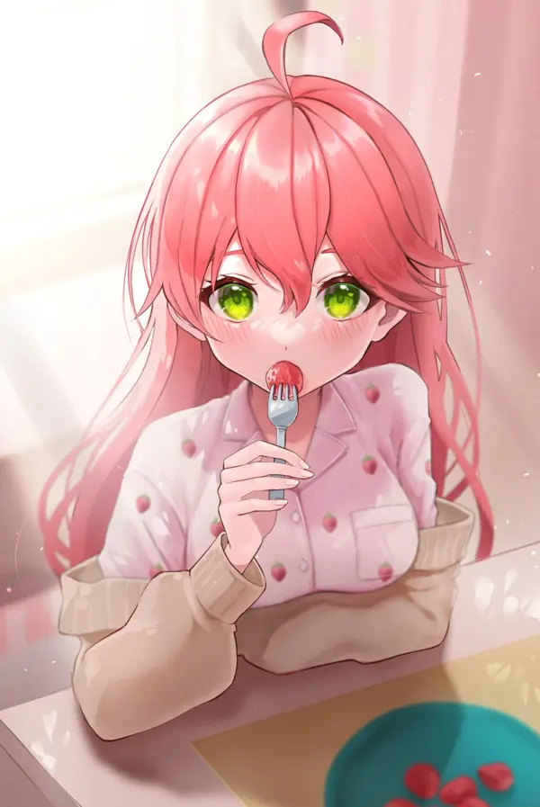 Sweet Strawberry Moment Sakura Miko Fanart Wallpaper – Hololive by soda dokka ikou #1152