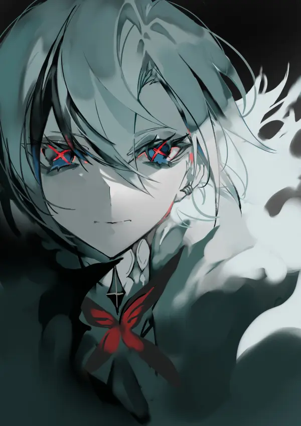 Arlecchino the Knave Wallpaper Art – Genshin Impact Solo Portrait by mura karuki #1163